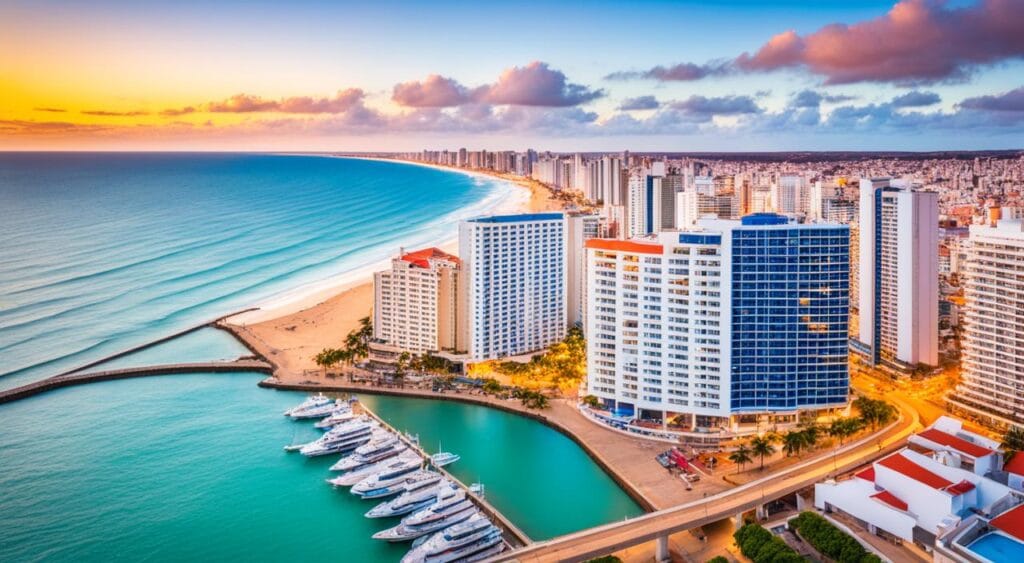 Prédios de hotel à beira-mar em Fortaleza